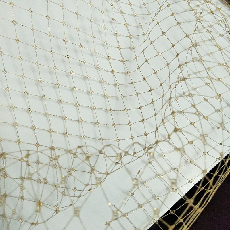 Crystal Mesh Fabric - Diamantpatroon Zwarte Netstof Maskerade Sluier Transparant