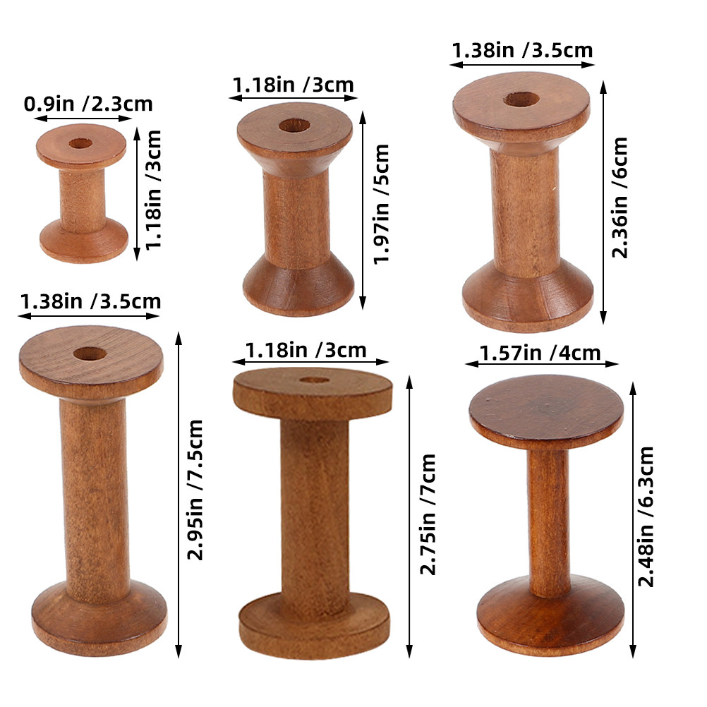 6 stuks vintage houten spoelen - Embroidery Craft recensie en prijs