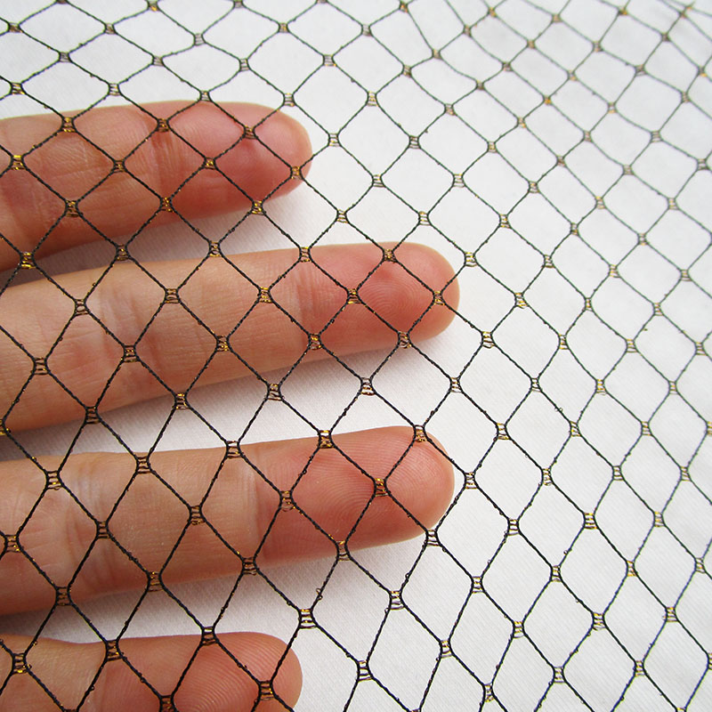 Diamantpatroon Zwarte Netstof  - Crystal Mesh Fabric recensie en prijs